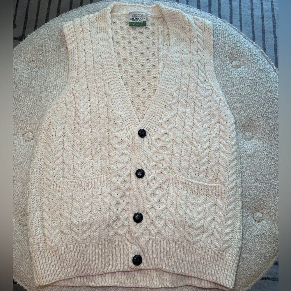 Cream Cable Knit Vest